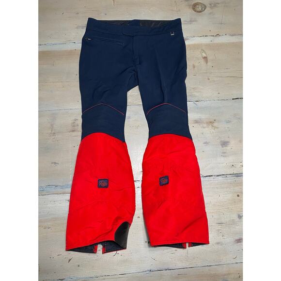 Vintage Roffe Mens Navy Blue W/Red Trim Olympic Ski Pants USA Made - size 36 R - Picture 1 of 12